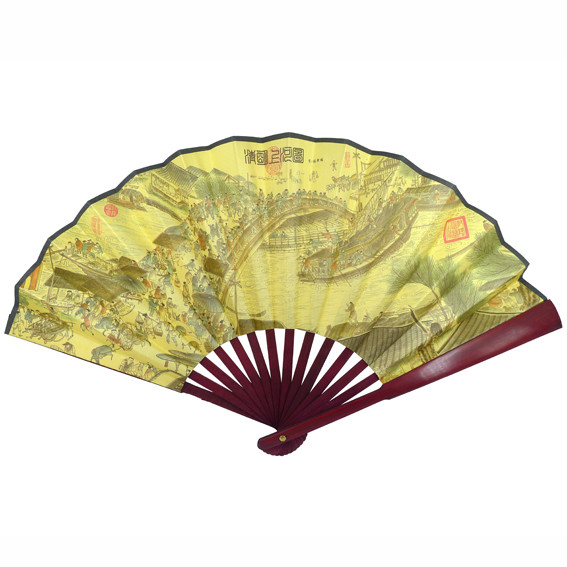 Веер 26х42см дерево, ткань