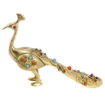 Павлин статуэтка 9х17х3,5см, латунь