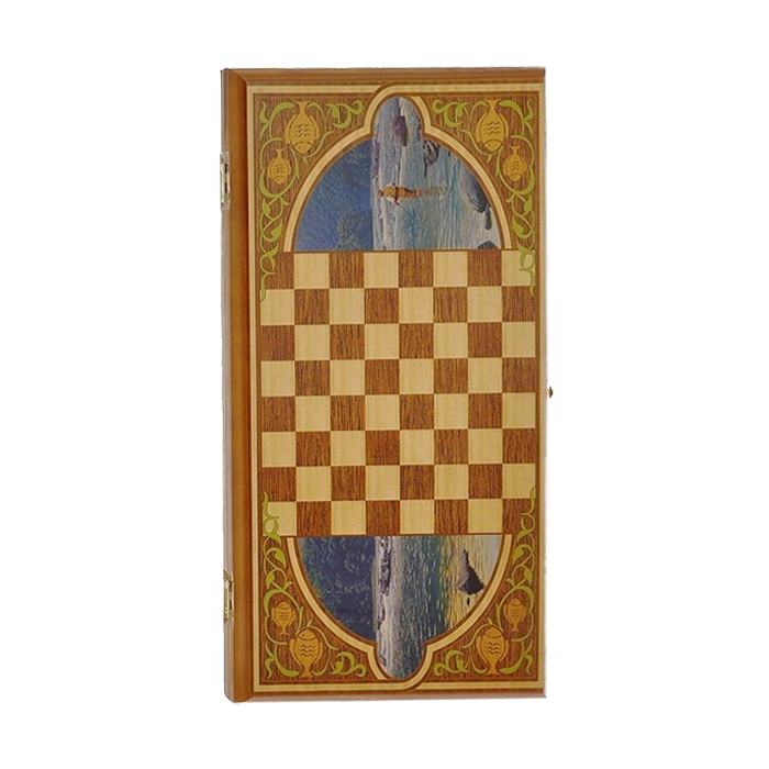 Нарды в деревянной коробке Рыбалка