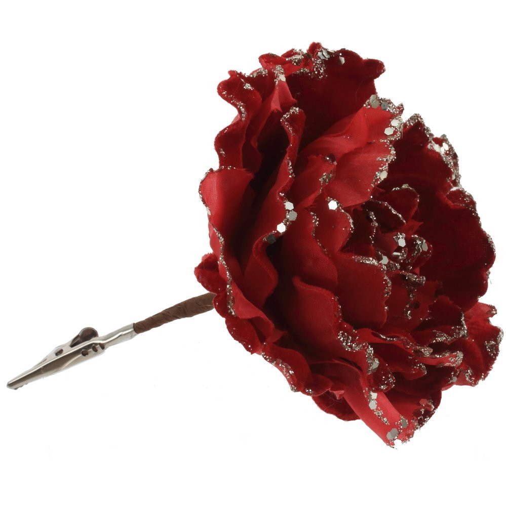 Цветок искусственный "Роза" (на клипсе), L15 W15 H16 см