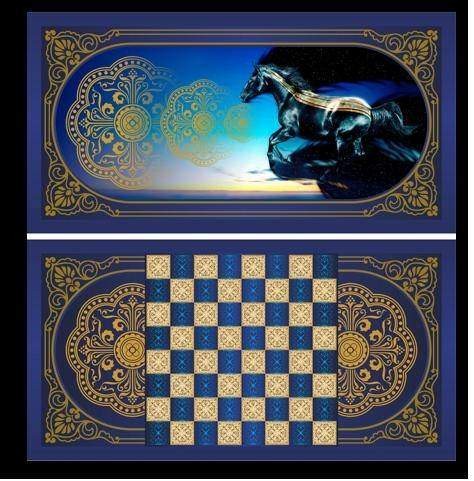 Нарды в деревянной коробке Лошадь