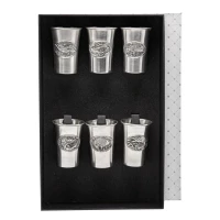 Набор стопок "Рыбацкие" посеребренный полированный с чернением