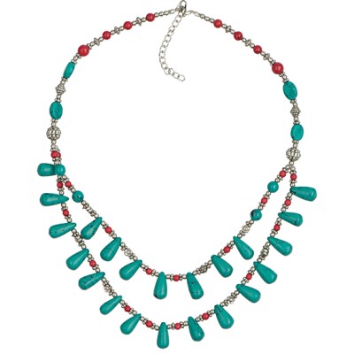 FK0720-690 Колье, L26см, имитация бирюзы