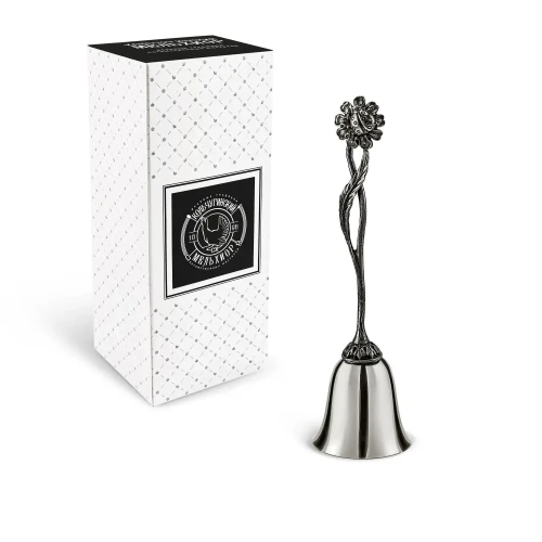 Колокольчик "Ромашка" никелированный с чернением