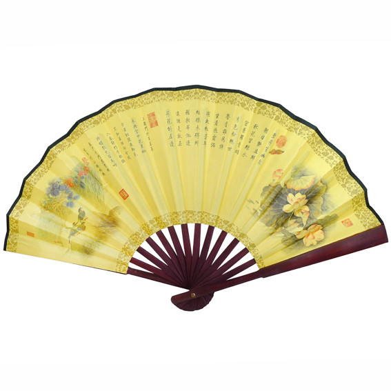 Веер 26х42см дерево, ткань