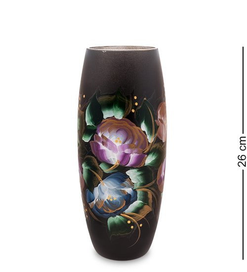 VZ-596 Ваза стеклянная "Жостово" h-260