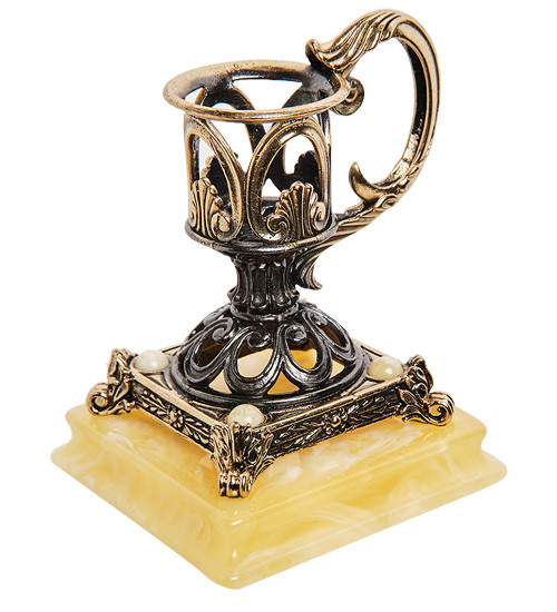 AM-2946/1 Подсвечник "Ночник Винтаж" (латунь, янтарь)