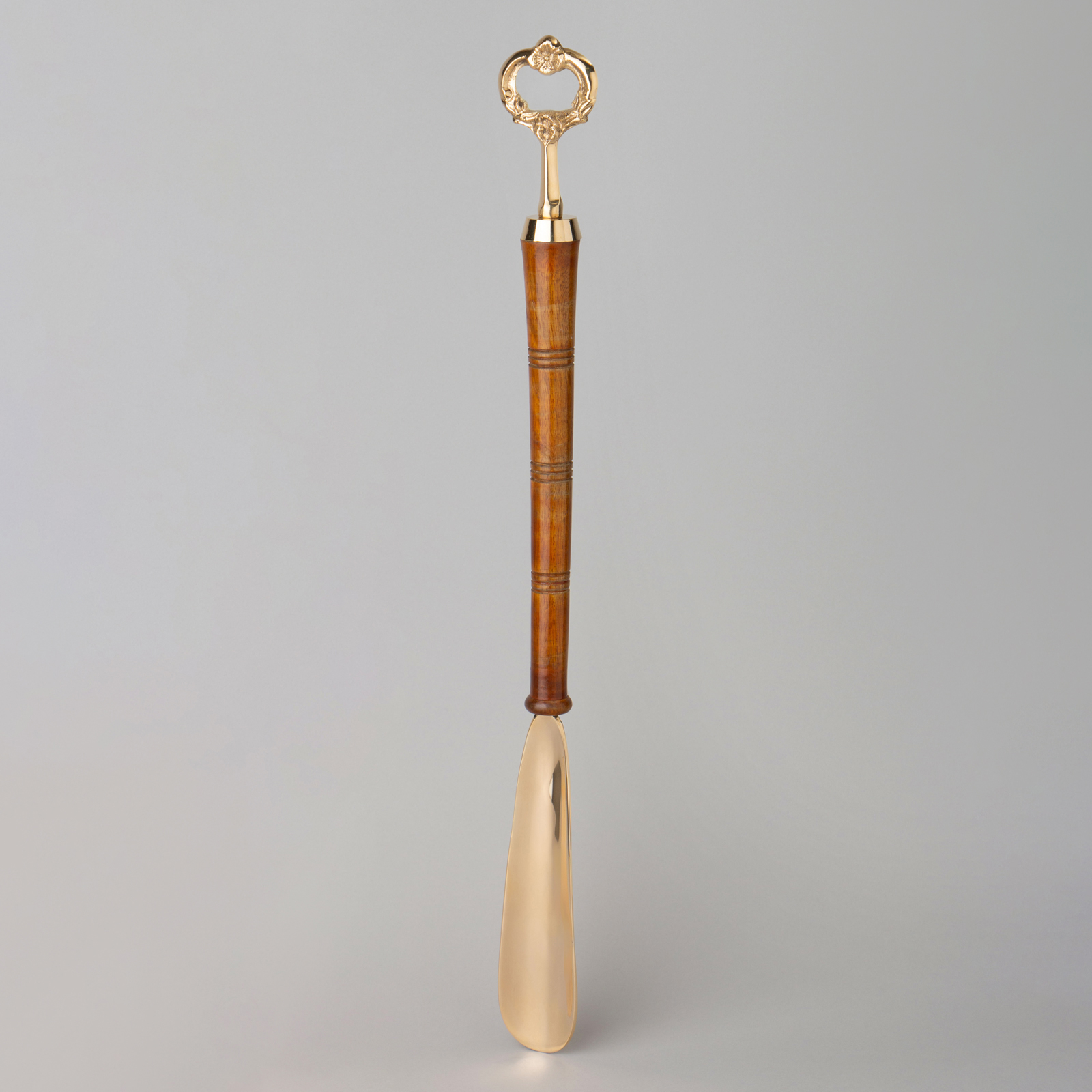 Ложка для обуви "Ажурная" (латунь/дерево), 52 см