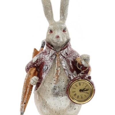 Фигурка декоративная "Кролик" с часами (LR44x1), L15 W12 H37,5 см,
