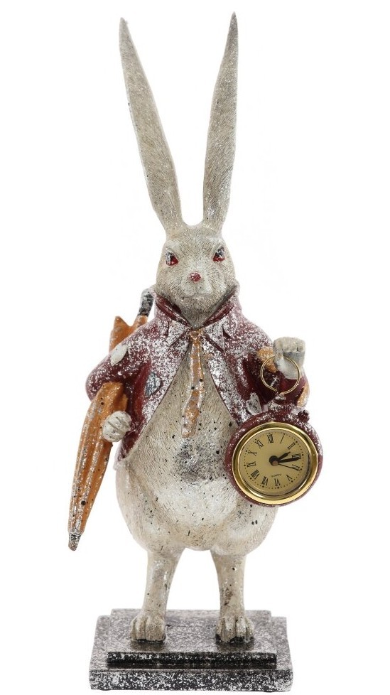 Фигурка декоративная "Кролик" с часами (LR44x1), L15 W12 H37,5 см,