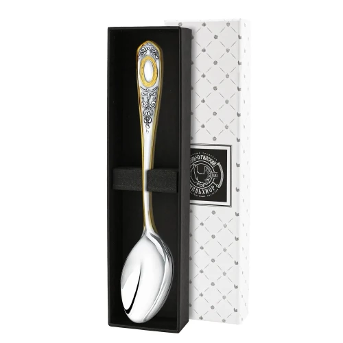 Ложка столовая №1 посеребренная с позолотой Ложка столовая №1 посеребренная с позолотой