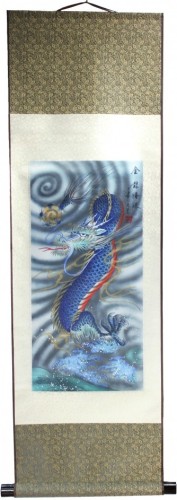 Настенное панно-свиток "Лазурный дракон" Настенное панно-свиток "Лазурный дракон"
