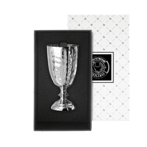 Рюмка "№1" медная посеребренная кованая Рюмка "№1" медная посеребренная кованая