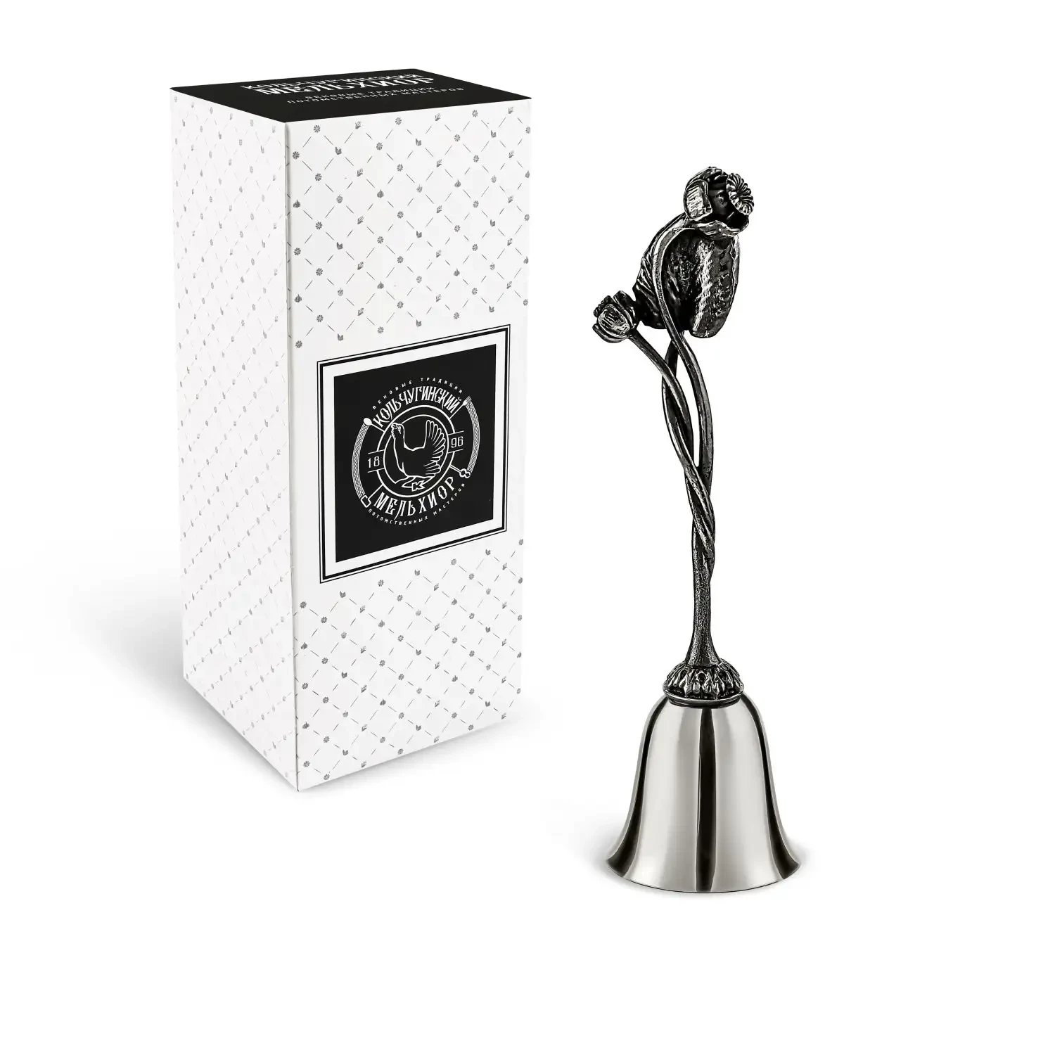 Колокольчик "Кувшинка" никелированный с чернением