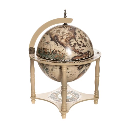 Глобус-бар настольный  d 33 белый белый