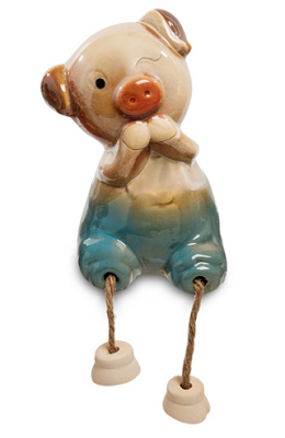 Декоративная статуэтка "Подмигивающий поросенок"