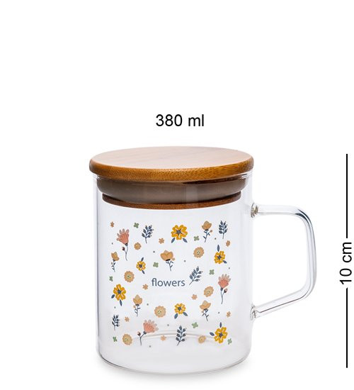 GS- 48/4 Кружка с крышкой "Цветочная фантазия" 380мл