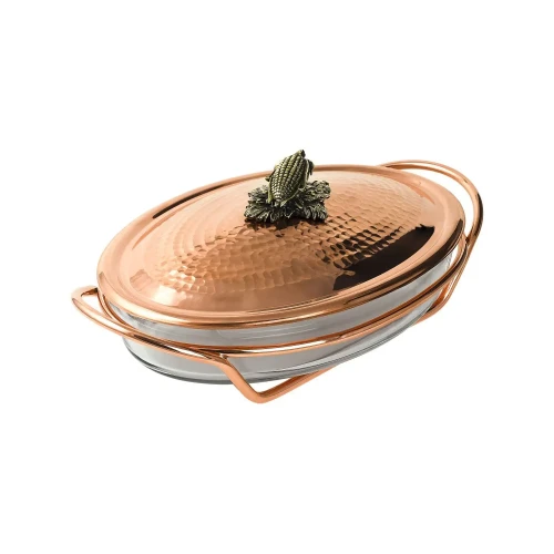 Утятница медная кованая "Кукуруза"