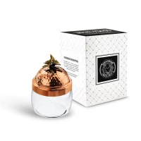 Банка под сыпучие продукты 500 мл. "Бабочки" с медной кованой крышкой