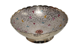 Конфетница латунь резная цветная эмаль h-11 см