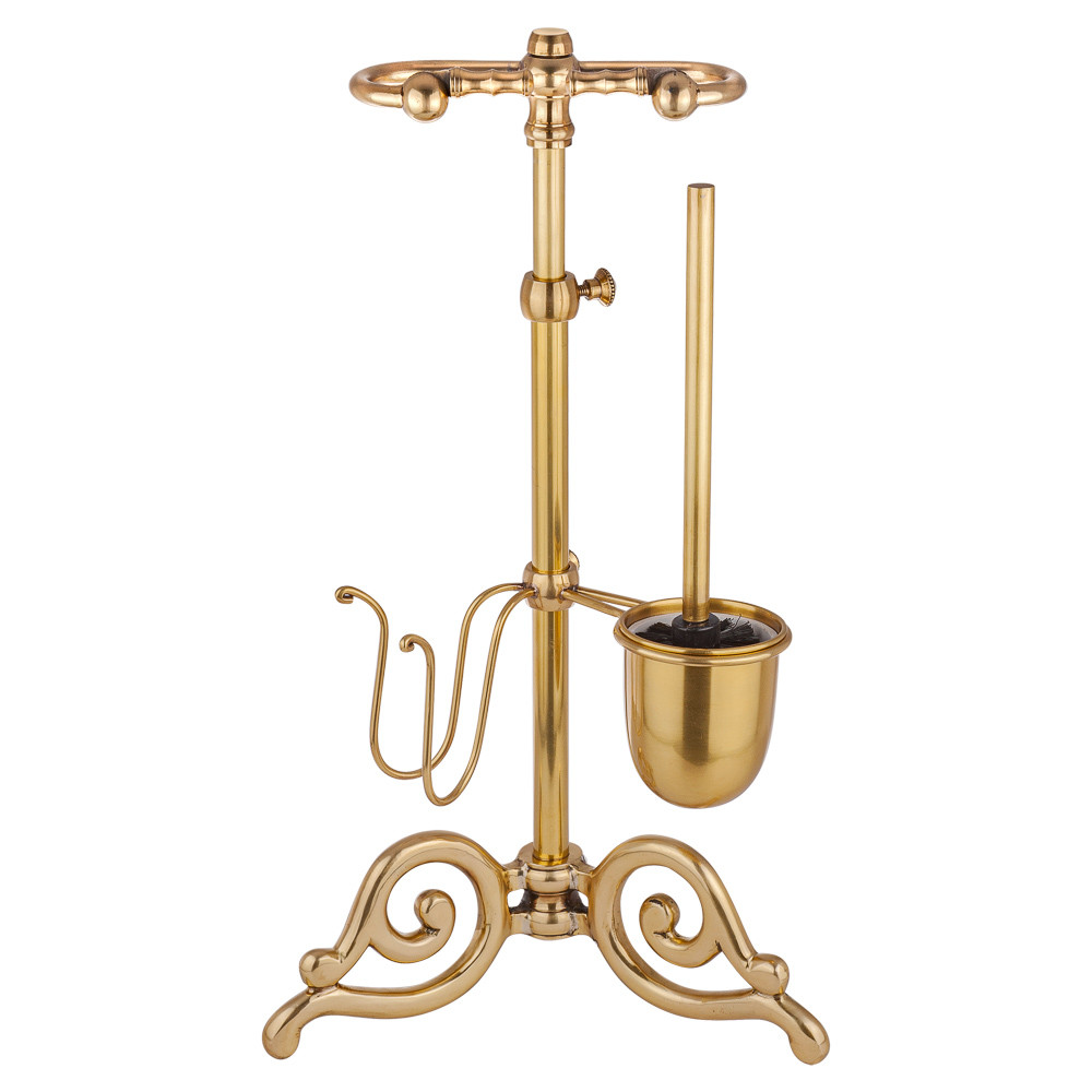Стойка с ёршиком в ванную  комнату, цвет латунь