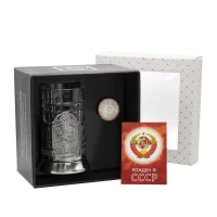 Набор для чая "Самолет Ил" никелированный с чернением с открыткой и значком