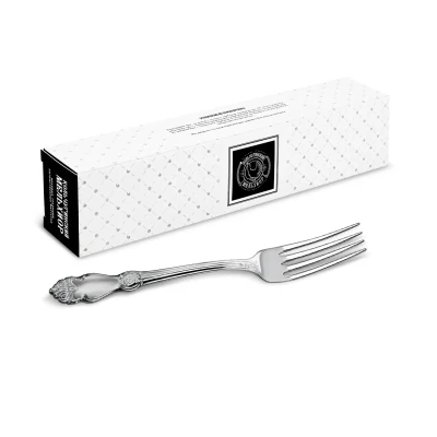 Вилка столовая "Серебряная роза" посеребренная с чернью