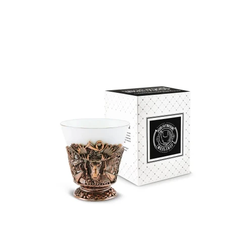 Чашка чайная "Лось" медная черненая Чашка чайная "Лось" медная черненая