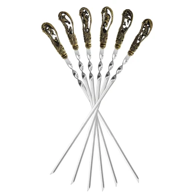 Набор шампуров "Охотничий" латунный с чернением 