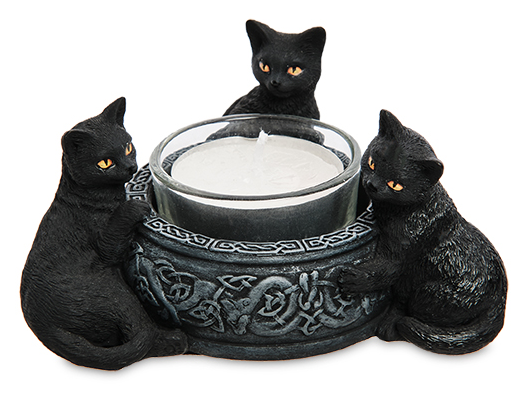 Статуэтка-подсвечник "Кошачье трио"