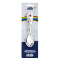 Ложка детская "Мишка" с розовой с эмалью в блистере