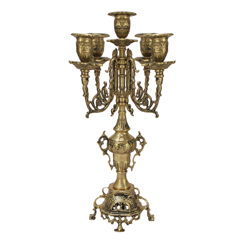 Каминные часы с канделябрами "Париж", "золото"