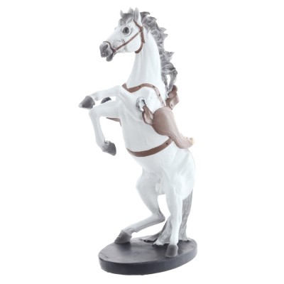 Фигурка декоративная "Лошадь на дыбах белая", L28 W13,5 H43 см