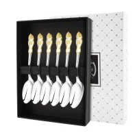 Набор кофейной ложки "Герб" посеребренный с позолотой