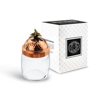 Банка под сыпучие продукты 920 мл. "Бабочки" с медной кованой крышкой