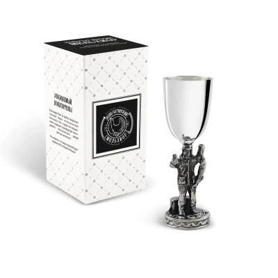 Рюмка "Рыбак" посереб. полир. с черн. Рюмка "Рыбак" посереб. полир. с черн.