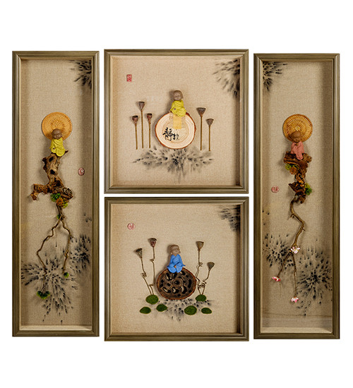 ART-405 Панно модульное из четырёх картин "Дзен медитация"