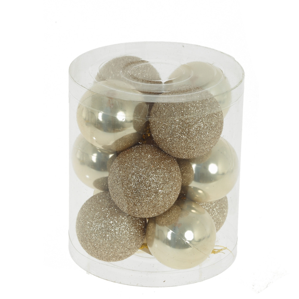 Набор из 12шт Украшение новогоднее "Шар", D 4 см, L9,5 W9,5 H10,5 см