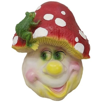 Декоративная садовая фигурка "Мухомор с лягушкой" №2