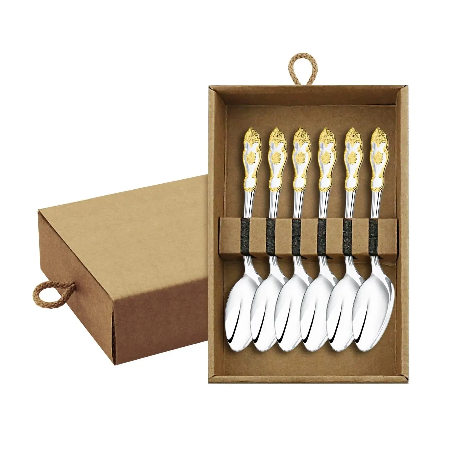 Набор кофейной ложки "Герб" посеребренный с позолотой