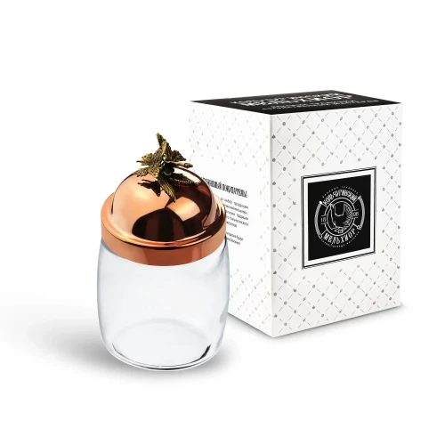 Банка под сыпучие продукты 920 мл. "Бабочки" с медной крышкой