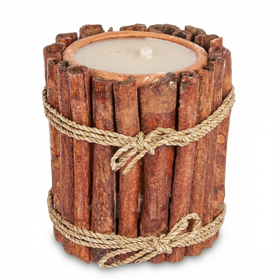 70-009 Подсвечник ТЕРРАКОТА со свечой  L