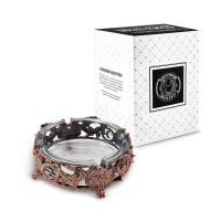 Пепельница "Дракон" медная с чернением, подарок на Новый год