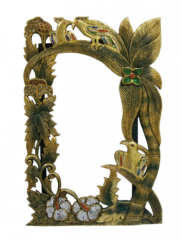 Рама для зеркала "Длиннохвостые попугаи" Рама для зеркала "Длиннохвостые попугаи"