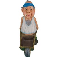 Декоративная садовая фигурка "Огородник с тачкой"