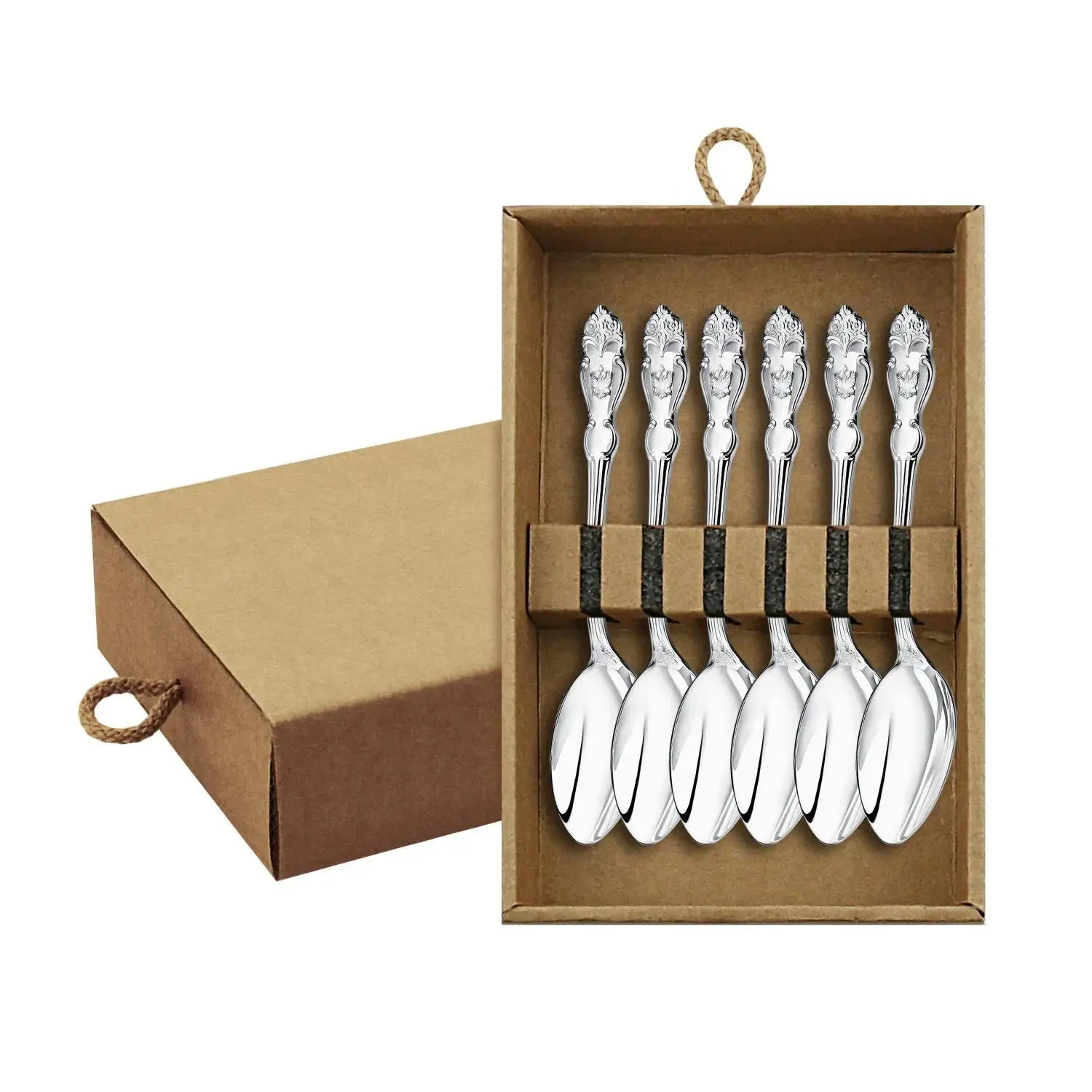 Набор кофейной ложки "Герб" посеребренный