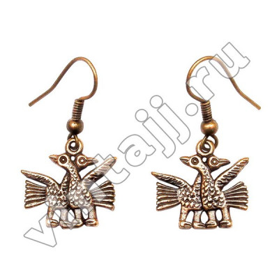 Серьги "Влюбленные лебеди"