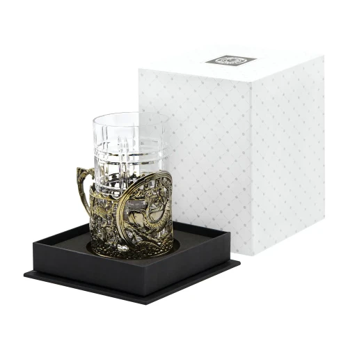 Набор для чая латунный "Рыбацкий" с чернением