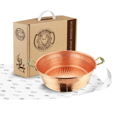 Медный кованный таз на 6 литров "Ягоды"