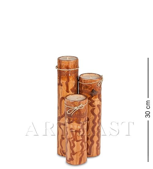 70-006 Подсвечник БАМБУК со свечой 30 см